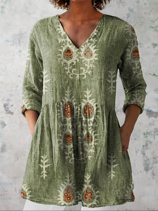 Lorea | Blusa Larga de Estampado Colorido