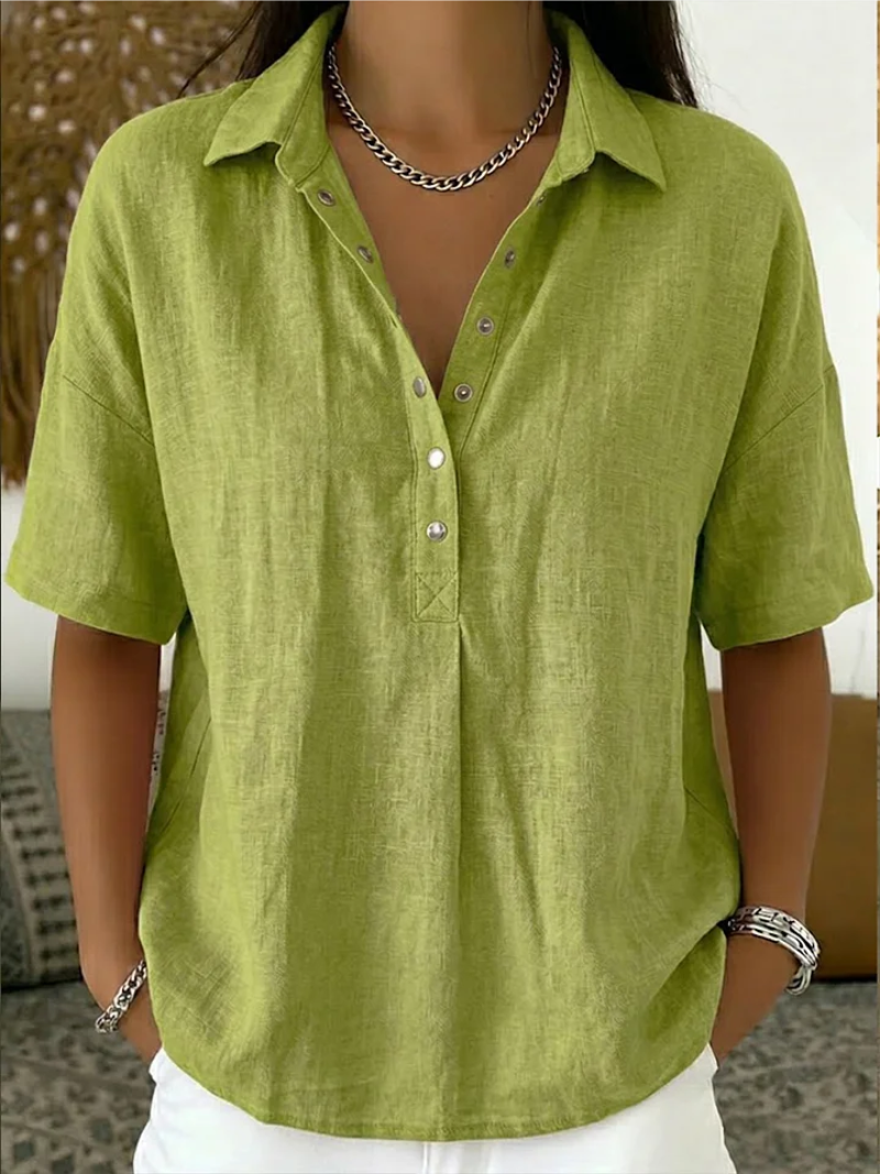 Enara | Blusa Chic de Cuello Redondo