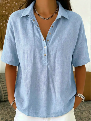 Enara | Blusa Chic de Cuello Redondo