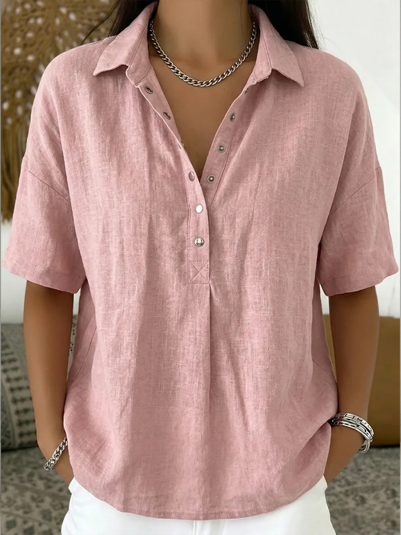 Enara | Blusa Chic de Cuello Redondo