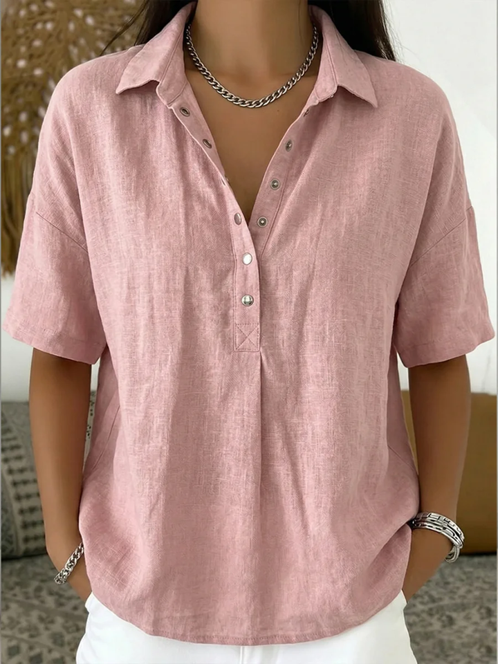 Enara | Blusa Chic de Cuello Redondo