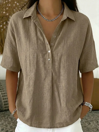 Enara | Blusa Chic de Cuello Redondo