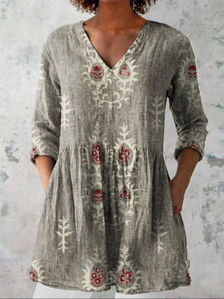 Lorea | Blusa Larga de Estampado Colorido
