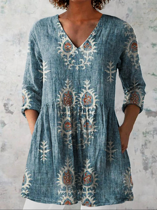 Lorea | Blusa Larga de Estampado Colorido