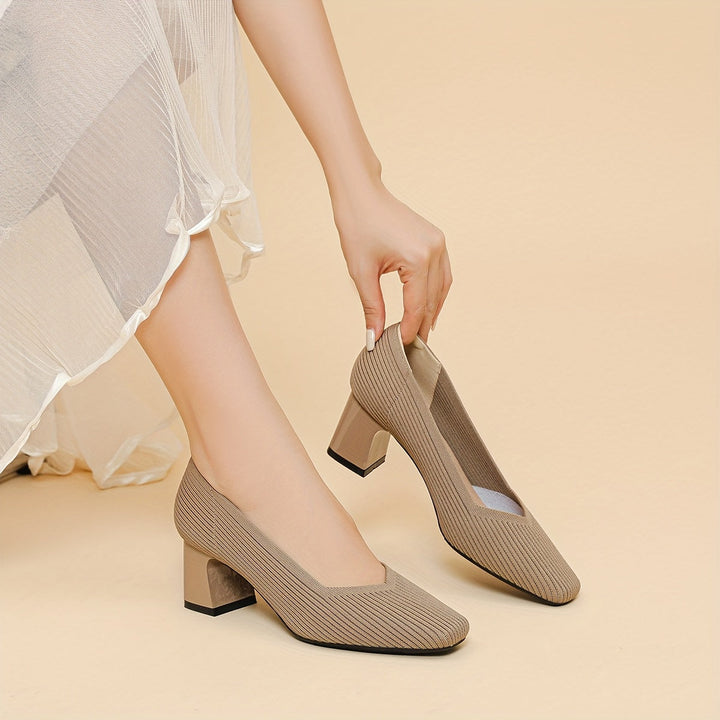 Cira | Zapato de Salón de Rejilla con Tacón Ancho