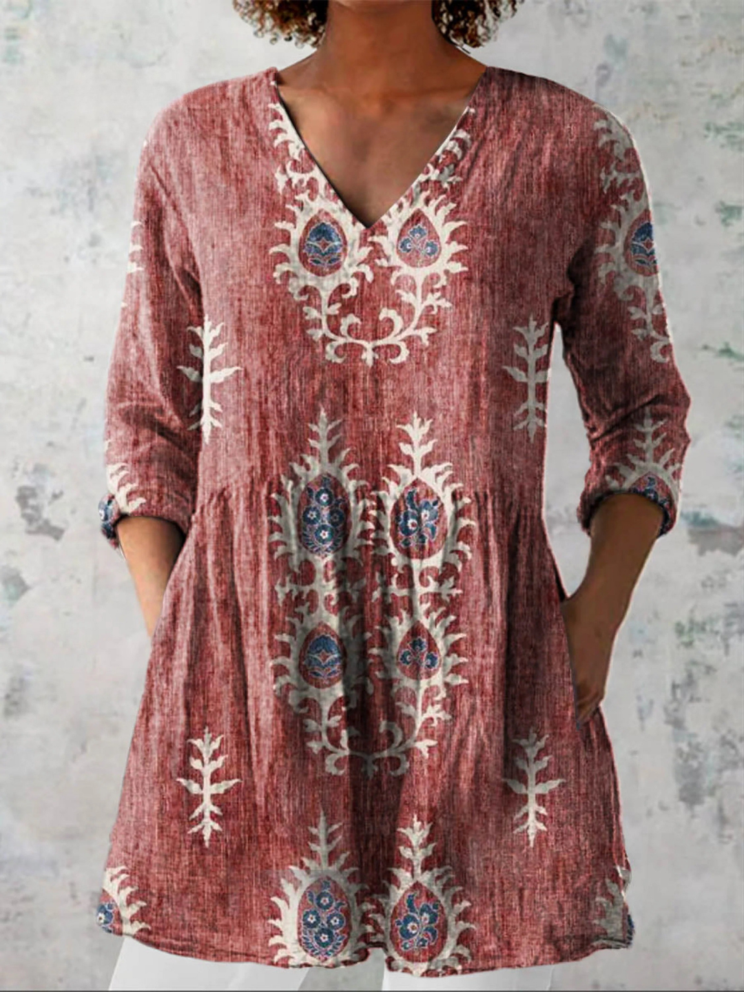 Lorea | Blusa Larga de Estampado Colorido