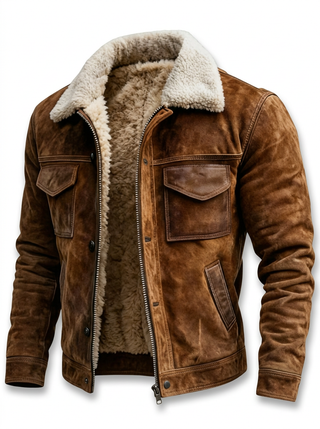 Andreu | Chaqueta Efecto Piel con Forro Sherpa