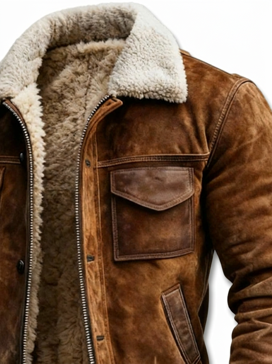 Andreu | Chaqueta Efecto Piel con Forro Sherpa