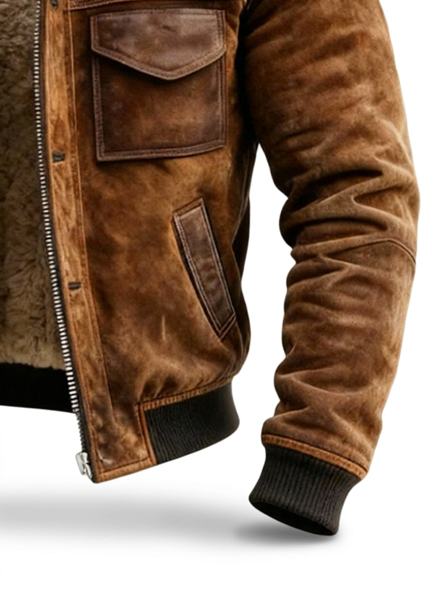 Andreu | Chaqueta Efecto Piel con Forro Sherpa