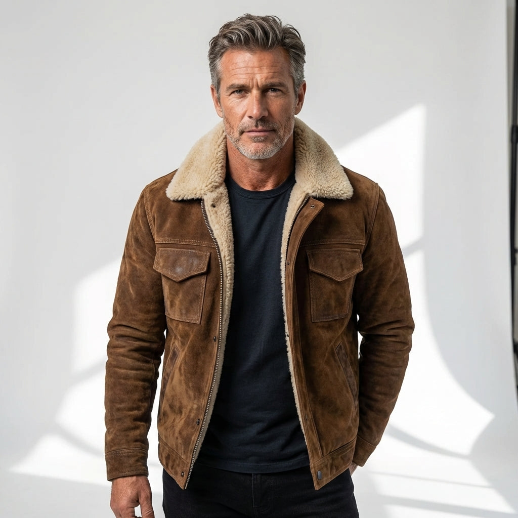 Andreu | Chaqueta Efecto Piel con Forro Sherpa