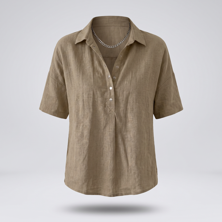 Enara | Blusa Chic de Cuello Redondo