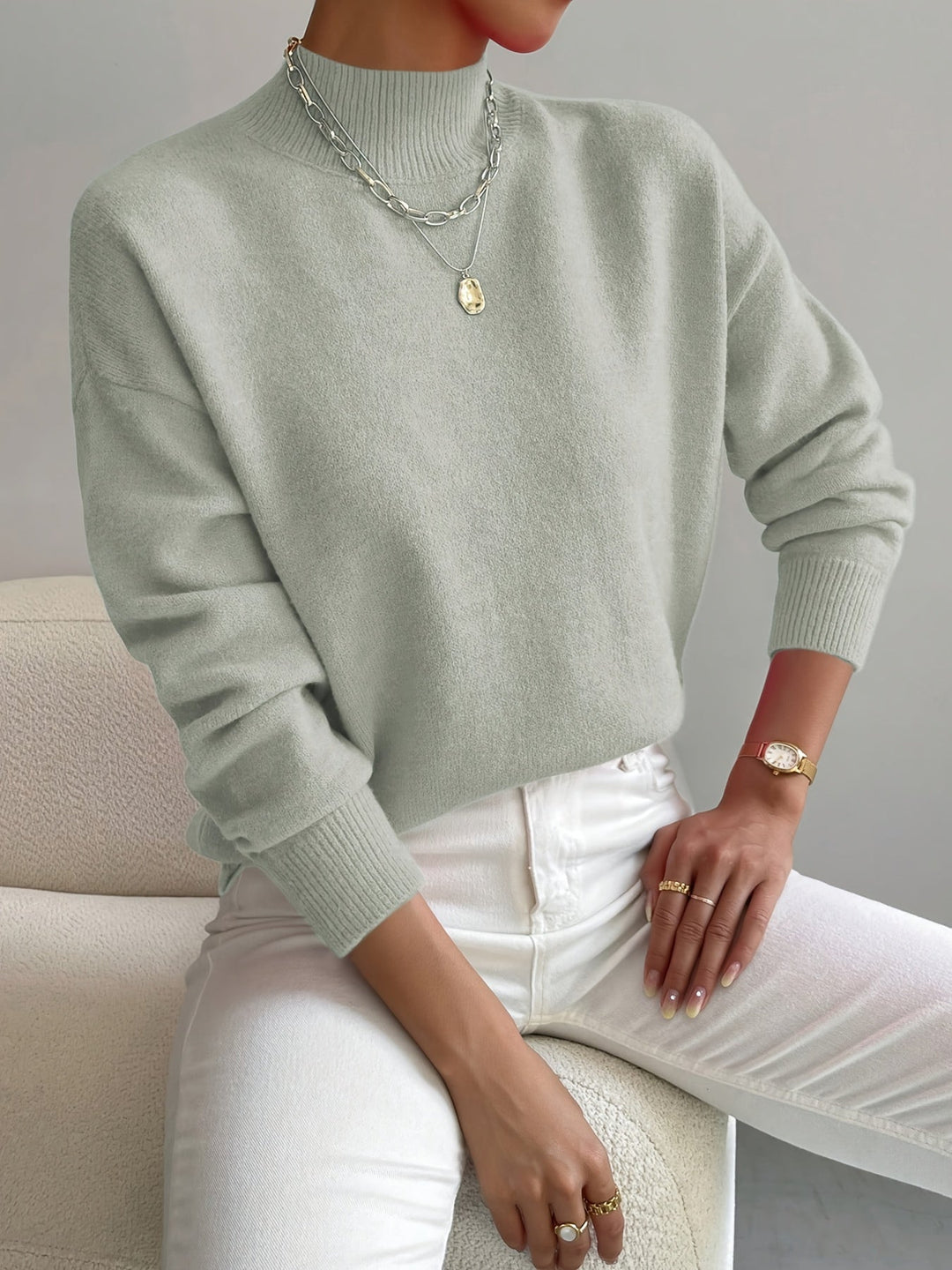 Ona | Jersey Refinado de Cuello Alto