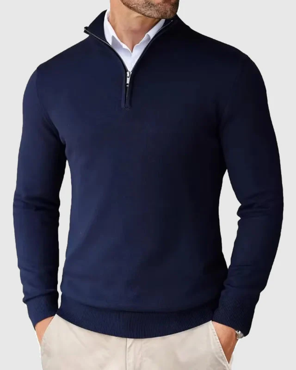 Agustín | Jersey Refinado con Cremallera