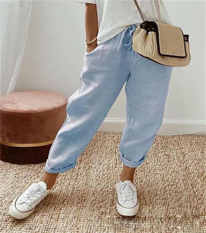 Uxue | Pantalón Elegante de Algodón y Lino