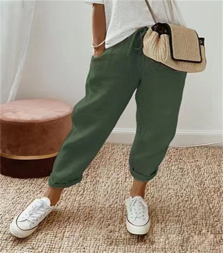 Uxue | Pantalón Elegante de Algodón y Lino