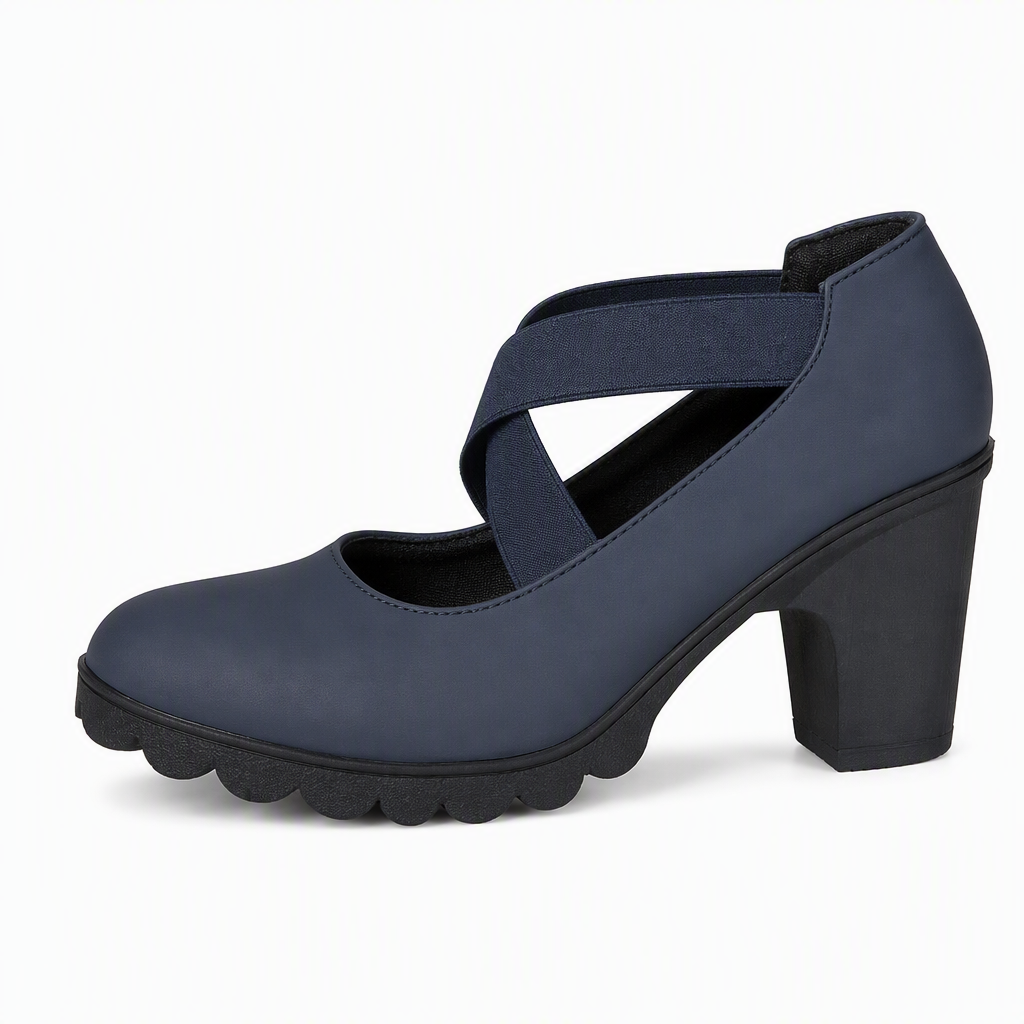 Cristina | Zapatos de Tacón Ancho con Tiras Cruzadas