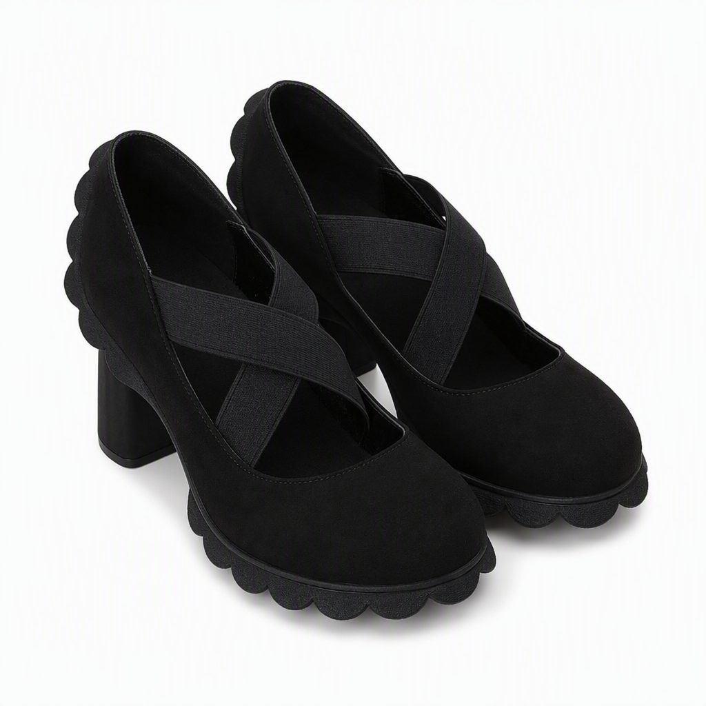 Cristina | Zapatos de Tacón Ancho con Tiras Cruzadas