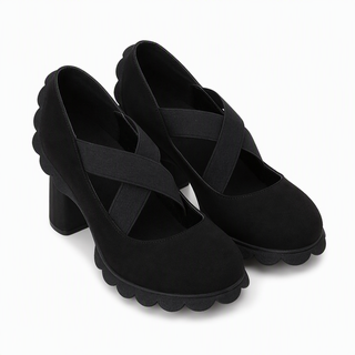 Cristina | Zapatos de Tacón Ancho con Tiras Cruzadas