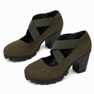 Cristina | Zapatos de Tacón Ancho con Tiras Cruzadas