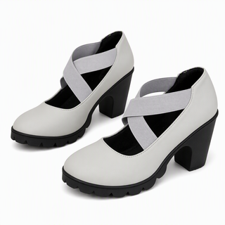 Cristina | Zapatos de Tacón Ancho con Tiras Cruzadas